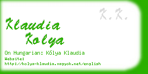 klaudia kolya business card
